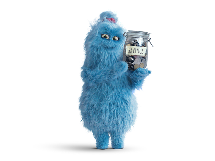 British Gas mascot with savings jar