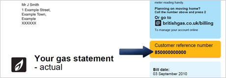 customer number gas british reference account myaccount energy re britishgas bill