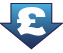 Image of downward arrow with pound symbol representing our cheapest price for dual fuel