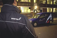 British Gas Corgi registered engineer on an emergency call out at night