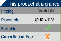 Discounts of up to &pound;122 on British Gas Standard Gas & Electricity - this image summarises the text details given below.