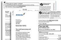 snapshot of a British Gas paper bill snapshot of a British Gas paper bill