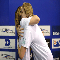 becky adlington and jo jackson at the British Gas Swimming Championships in Sheffield.