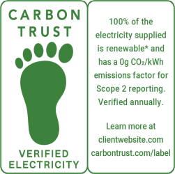 The Carbon Trust 100% renewable label