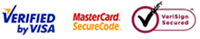 Verified by Visa, MasterCard SecureCode and VeriSign Secured Verified by Visa, MasterCard SecureCode and VeriSign Secured