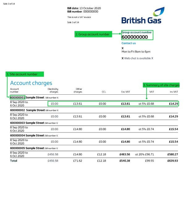 Understanding my business bill Help and support British Gas business