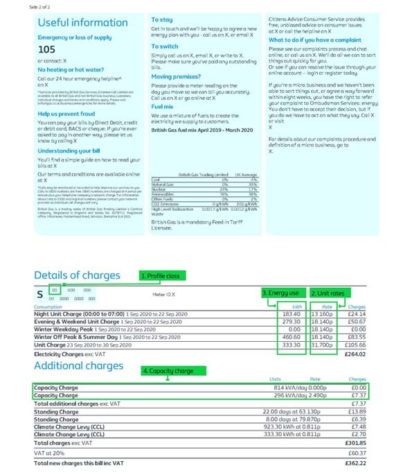 Understanding My Business Bill Help And Support British Gas Business